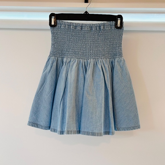 J.Crew Chambray Smocked Mini Skirt - Picture 6 of 7